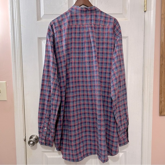 POLO Ralph Lauren Men's Button Down Shirt Plaid Purple Blue Size 3XLT - Picture 2 of 7